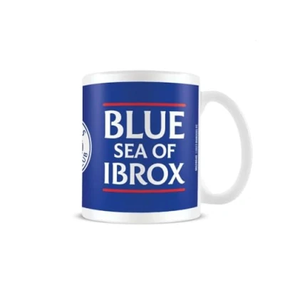 Imagen de Rangers FC Taza Diseño Escudo (Talla Única) (Blanco, Azul)