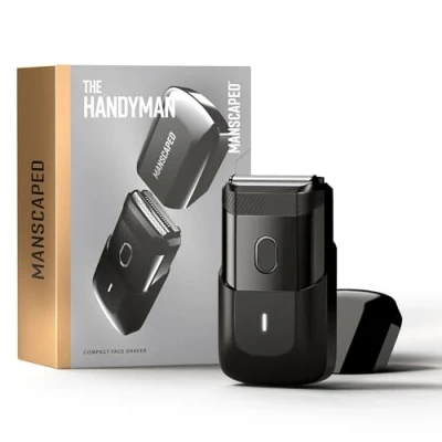 Imagen de The Handyman™ de MANSCAPED® Afeitadora viaje para la cara maquinilla eléctrica inalámbrica con batería recargable por USB C, resistente al agua, nivelador pelo largo y cuchillas aluminio