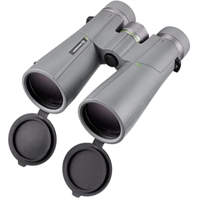 Imagen de Bresser Prismáticos 10x50 Wave, Impermeables, con Cristal BAK 4, Revestimiento UR, oculares Gafas, Aptos para Uso en el Atardecer y astronomía, Gris