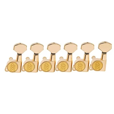Imagen de Wilkinson WJN07 Zurdo 6 en Línea E Z LOK Clavijas de Afinación Ratio 1:19 Clavijero para Guitarra Eléctrica Stratocaster Telecaster, Dorado