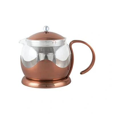 Imagen de La Cafetière Izmir LCTPOT2CPCOP Tetera de vidrio hojas sueltas 660 ml con infusor, 2 tazas (cobre)