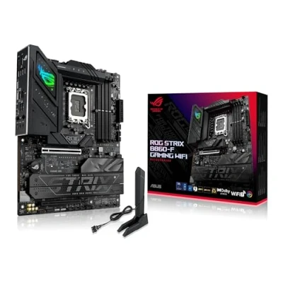 Imagen de ASUS ROG Strix B860 F Gaming WiFi, Placa Base ATX, preparada para PCs con IA Avanzada, 16+1+2+1 etapas de Potencia, Ranuras DDR5, PCIe 5.0, Cuatro M.2, WiFi 7, iluminación Aura Sync RGB