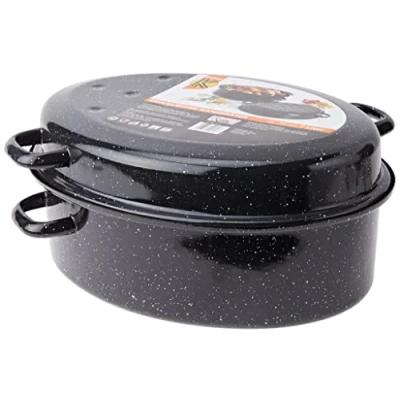 Imagen de KRÜGER Karl asadores Ganso Cacerola con Tapa de Goteo, Negro, 38 cm