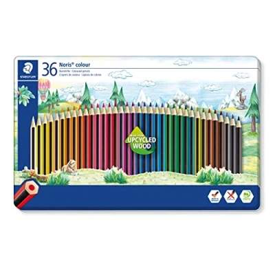 Imagen de STAEDTLER Noris 185 M36. Lápices de colores ecológicos. Caja metal con 36 unidades.
