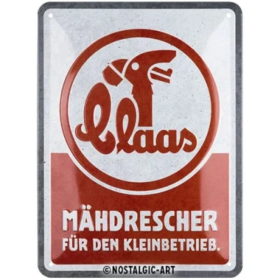 Imagen de Nostalgic Art Cartel metálico retro, 15 x 20 cm, Claas Mähdrescher Idea de regalo para amantes los tractores, Official License Product (OLP), metal, diseño vintage
