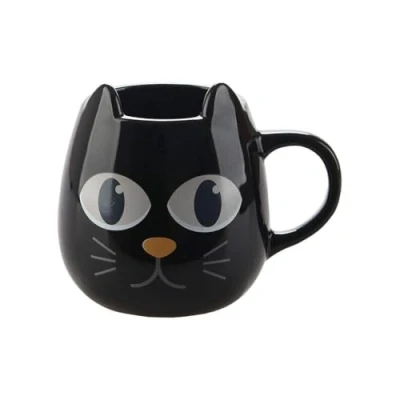 Imagen de Balvi Mug Wake Cat Color Negro Taza Termosensible en Forma de Gato Cambia con Agua Caliente Ceramic
