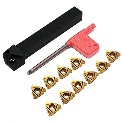 Imagen de Maizoon Juego de herramientas torneado roscado torno CNC SER1212H16 soporte inserto + 10pcs 16ER AG60 insertos carburo T15 llave DZ11