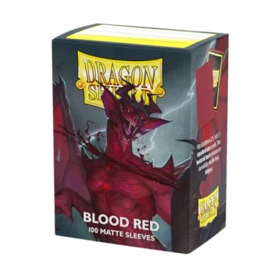 Imagen de Arcane Tinmen Dragon Shield Sleeves Mate: Rojo Sangre 100CT Las fundas para cartas MTG son suaves y resistentes Compatible con de Pokémon Magic (AT 11050)