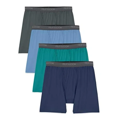 Imagen de Fruit of the Loom Men&#039;s Micro Stretch Boxer Briefs, Assorted, Large