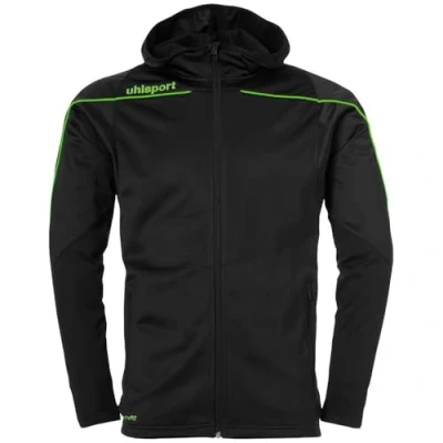 Imagen de Uhlsport Stream 22 Track Hood Jacket Chaqueta Con Capucha, Unisex niños, Black/Fluo Green, 140