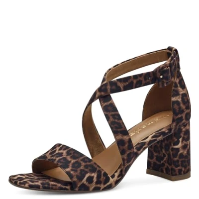 Imagen de Tamaris Mujer 1 28310 42, Sandalia con talón, Leopardo, 37 EU