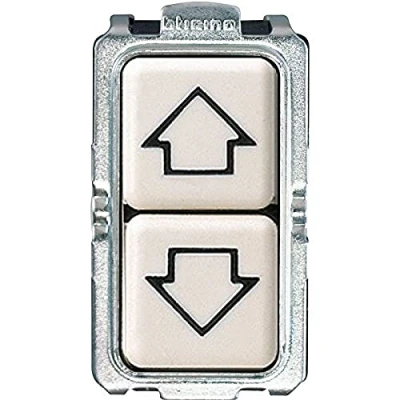 Imagen de Bticino S5055/1F Serie Magic Botón Doble con Flechas, 10 A, Blanco Perla (ral 1013)