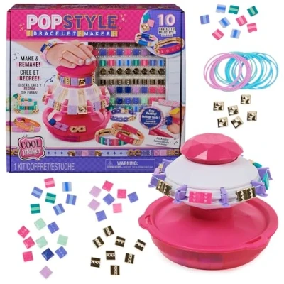 Imagen de Cool Maker POPSTYLE Bracelet Kit para Hacer Pulseras de la Amistad 1 Máquina con Almacenamiento, 170 Cuentas y 22 Gomas Elásticas Reutilizables 6067289 Juguetes Niñas 8 Años +