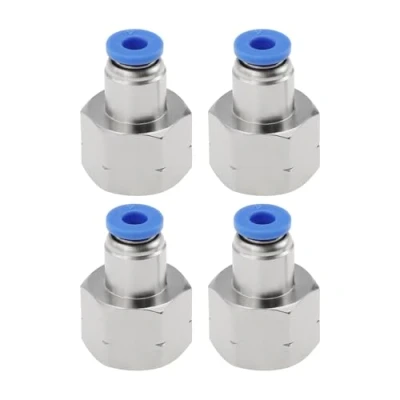 Imagen de EMSea 4 Uds 4mm Tubo OD X 1/4&quot; NPT Rosca Hembra Adaptador de Conector Neumático Ajuste A Presión Empuje Recto para Conectar Accesorios Aire