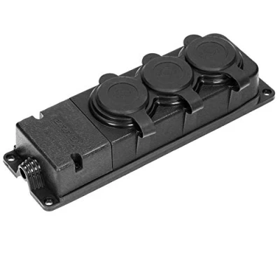Imagen de ORNO Taller Enchufe Exterior Estanco 3 Enchufes Schuko IP44 230V 16A Resistente a Los Impactos, No Combustible