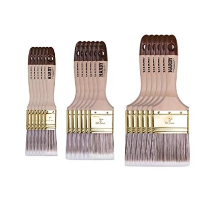 Imagen de HARDY WORKING TOOLS brochas Pintura Set de 18 Piezas, 6 Piezas 25, 50, 75 mm Ancho, Madera, Cepillo Serie *45*, 18PCS, Pinceles A0282 030500