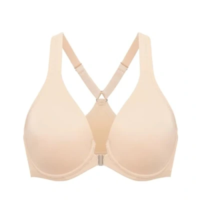 Imagen de DELIMIRA Sujetador Escote Tallas Grandes Cierre Delantero con Aros sin Relleno para Mujer Beige 105C