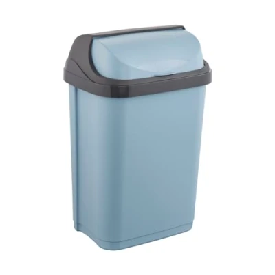 Imagen de keeeper Papelera con tapa 10 l Azul nórdico 25,5x19x39 gama Rasmus