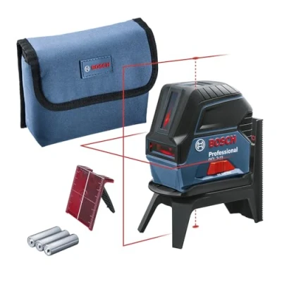 Imagen de Bosch Professional Nivel láser GCL 2 15 (láser rojo, interior, con puntos de plomada, alcance: m, 3 pilas AA, soporte giratorio RM 1, placa reflectora láser, estuche protección)