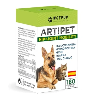 Imagen de Artipet, suplemento para articulaciones, perros 180 comprimidos a base de MSM, garra del diablo, condroitina y glucosamina gatos todos los tamaños Suministro 6/9 meses