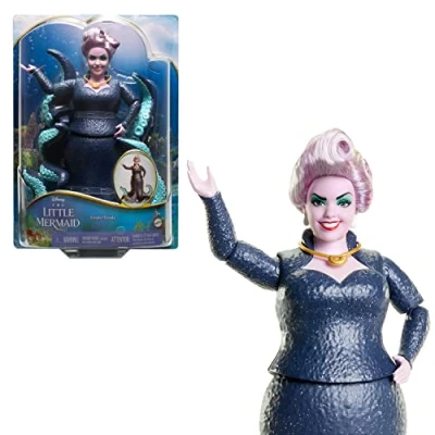 Imagen de Mattel Disney La Sirenita Muñeca Úrsula villana con tentáculos de purpurina articulados, juguete +3 años (HLX12)