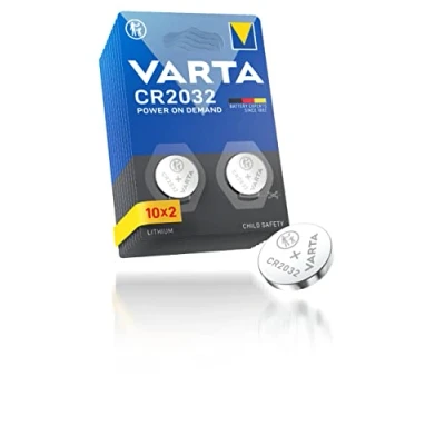 Imagen de VARTA Pilas de Botón CR2032, paquete 20, Power on Demand, Lithium, 3V, embalaje seguro para niños, dispositivos Smart Home, llaves coche y otras aplicaciones