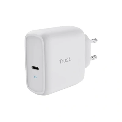 Imagen de Trust Maxo Cargador USB C de 65W, 75% Material Reciclado, Rápido con Cable 2m, Adaptador Corriente para iPhone, Samsung Galaxy, Steam Deck, Smartphones, Tablets Blanco