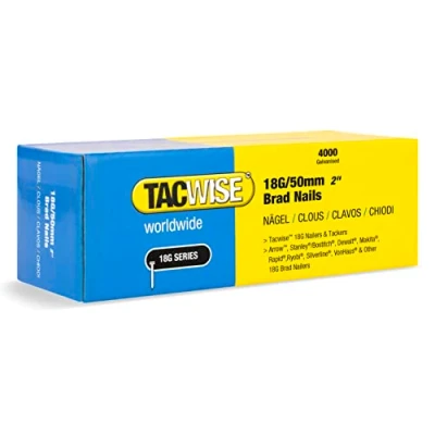 Imagen de TACWISE 1715 Clavos Brad Galvanizados de Tipo 18G / 50 mm, Plateado, Paquete 4000