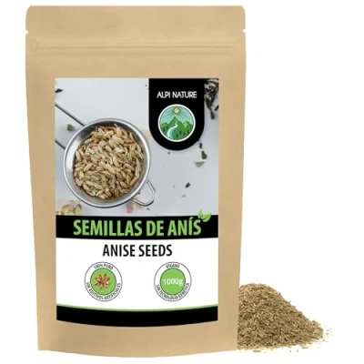 Imagen de anís entero (1kg), Anis en grano, semillas de anís, 100% natural, té sin aditivos, vegano