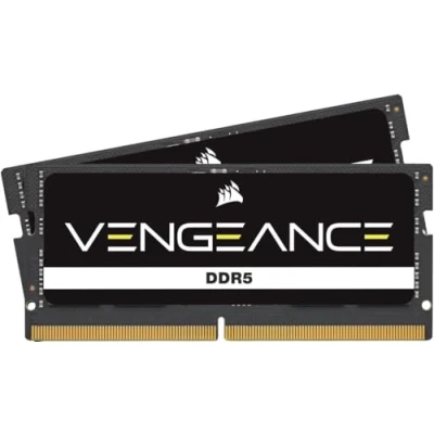 Imagen de Corsair Vengeance DDR5 SODIMM 32 GB (1x32 GB) 4800MHz C40 (Compatibles con prácticamente Todos los Sistemas Intel y AMD, Instalación Sencilla, Compatibilidad XMP 3.0) Negro