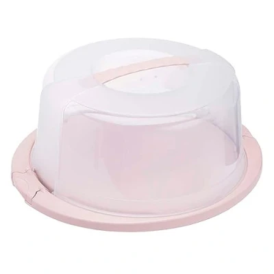 Imagen de keeeper Recipiente redondo para tartas con tapa, Asa ergonómica, Fácil transporte de tartas, Ricardo, Rosa nórdico
