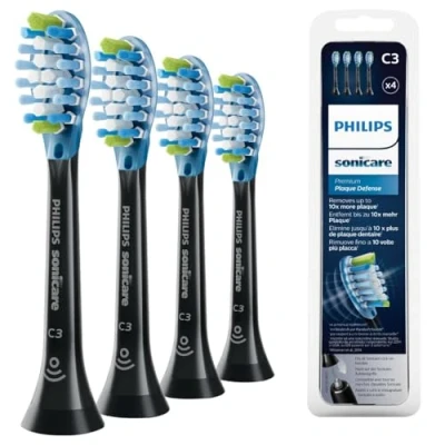 Imagen de Philips HX9044/33 Pack 4 cabezales Sonicare Premium Plaque Control Negro con tecnología RFID y BrushSync mode