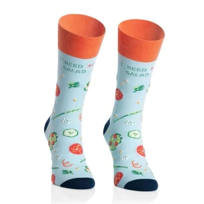 Imagen de More Calcetines Que no Coinciden, Media Pierna Algodón Colores I Divertido Motivo Navideño, Estampado Loco Multicolor, Extraños para Hombres y Mujeres, 1 par