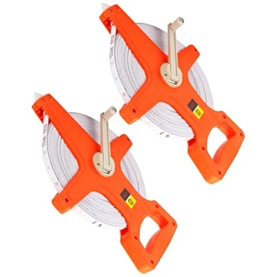 Imagen de QWORK® 2 Piezas Cinta métrica de fibra vidrio, 100M /330 FT, Ancho 12.5 mm