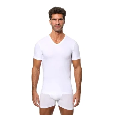 Imagen de Abanderado Camiseta de manga corta y cuello pico Esenciales Algodón 100% Hombre x1, Blanco, XXL