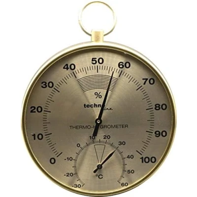 Imagen de Technoline WA 3055 Termohigrómetro analógico con diseño de latón