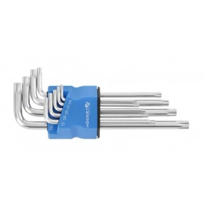 Imagen de Hogert Technik HT1W830 Juego de atornilladores acodados TT10, TT15, TT20, TT25, TT27, TT30, TT40, TT45, TT50 Acero para herramientas 9