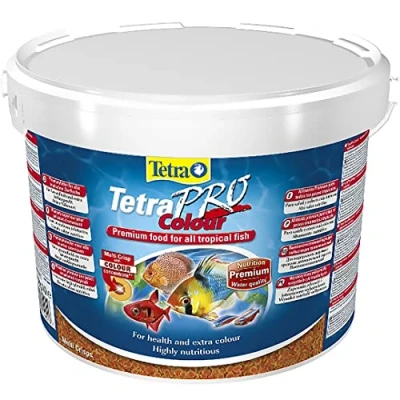 Imagen de Tetra Pro Colour Multi Crisps Alimento completo con un valor nutritivo óptimo, concentrado de color adicional realza la coloración los peces, cubo 10 l
