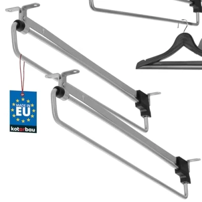 Imagen de KOTARBAU® 2 x Colgadores extraíbles de perchas, Barras extensibles armario 40 cm, Barra o vestidor, guardarropa, Perchero telescópico, Soporte para armarios, uds