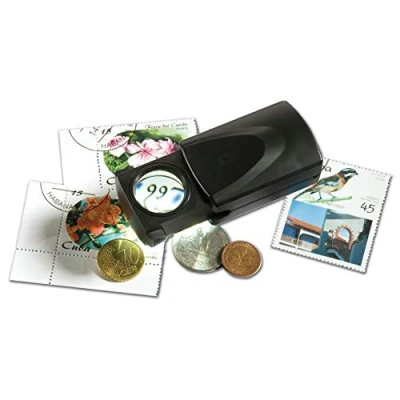 Imagen de Leuchtturm 321419 Lupa Desplegable LED, 20 aumentos, negro, Ø 21 mm