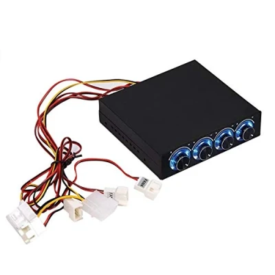 Imagen de Vbestlife Controlador de Temperatura Ventilador Ordenador 4 Canales para Reducir el Calor PC sobremesa con LED Azul