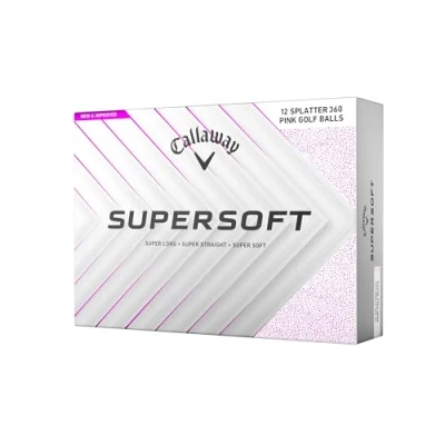 Imagen de Callaway New Supersoft Splatter 360 2025, Bolas de Golf (Rosa)