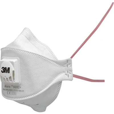 Imagen de 3M Aura Mascarilla para partículas, FFP3, con válvula, 9332+, 10 máscaras por paquete, Blanco, Talla única