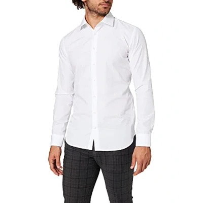 Imagen de Seidensticker Super Schmal Bügelfrei Stretch, Camisa para Hombre, Blanco (weiß), 38