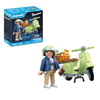 Imagen de PLAYMOBIL Cars 71621 1969 Vespa 150 Sprint Veloce, Verde Claro, Modelo Fiel para coleccionistas y Aficionados, Incluye Accesorios versátiles Varias Opciones de sillín