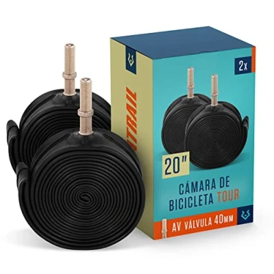 Imagen de Alphatrail Cámara de Bicicleta Rick 20 Pulgadas AV Schrader Válvula 2X Conjunto con Garantía Movilidad I Cubierta Compatible Schwalbe, Michelin, Continental, Conti, Maxxis &amp; Kenda