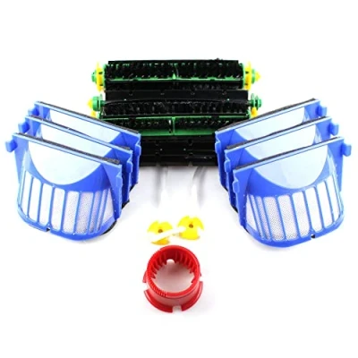 Imagen de MohMus Kit de Mantenimiento Premium Adecuado para Robots aspiradores iRobot Roomba Serie 564, 565 Pet Juego 2 cepillos + 6 filtros AeroVac Laterales Herramienta Limpieza