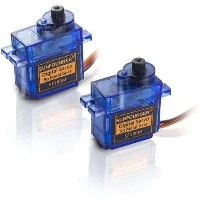 Imagen de SunFounder 9g Metal Servo Gear RC Robot SF180M Digital Half Semi Micro Motor Helicopter Airplane Boat Control 2pack