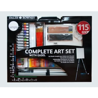 Imagen de Daler Rowney Set de Pinturas 115 Piezas con Caballete Aluminio Plegable 457x73x584 mm, Blanco, One size, 2