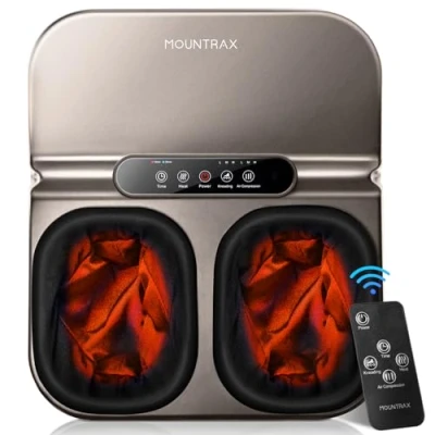 Imagen de Mountrax Masajeador de Pies con Calor, Shiatsu Amasado Profundo, para Fascitis Plantar, Adapta a Hasta Hombres Tamaño 46